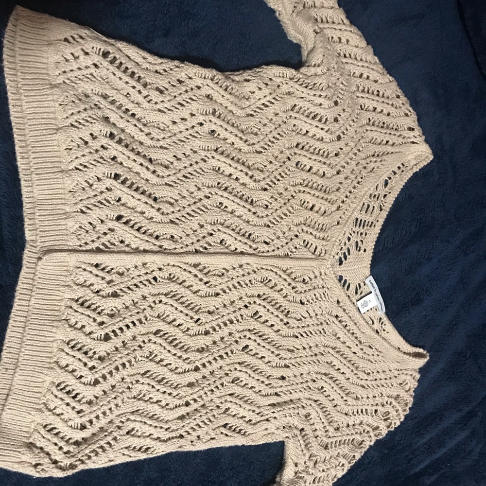 Cotton by Autumn Cashmere tan cable knit sweater